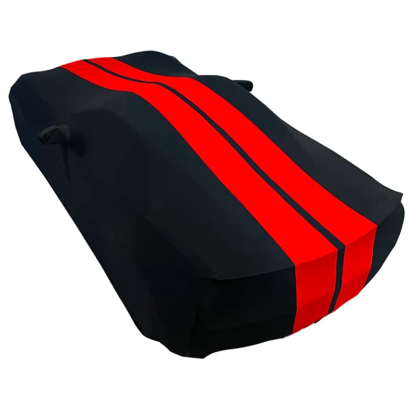 Corvette Ultraguard Stretch Satin Sport Car Cover - Black / Red Stripes - Indoor : 2005-2013 C6, Z06, ZR1, Grand Sport - Image 6