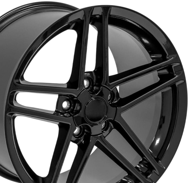 C5 Corvette OE Wheels LLC 18 inch Rim Fits 5x120.65 CV07A 18x10.5 Black Wheels Hollander: 5342 - Image 2