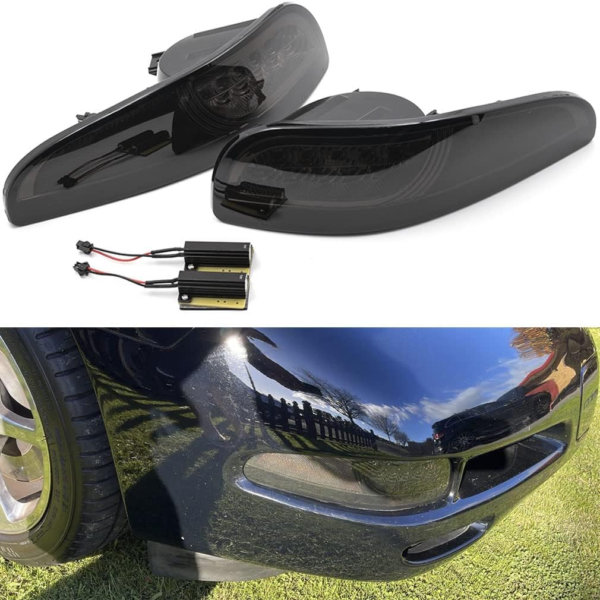 C5 Corvette LED Turn Signal Light Kits Bumper Corner Park Side Marker Smoked Lens Parking DRL - Image 7