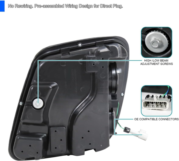 C5 Corvette Spec-D Tuning Black Projector Headlights Head Lamps Left + Right Pair Headlamps Assembly - Image 7