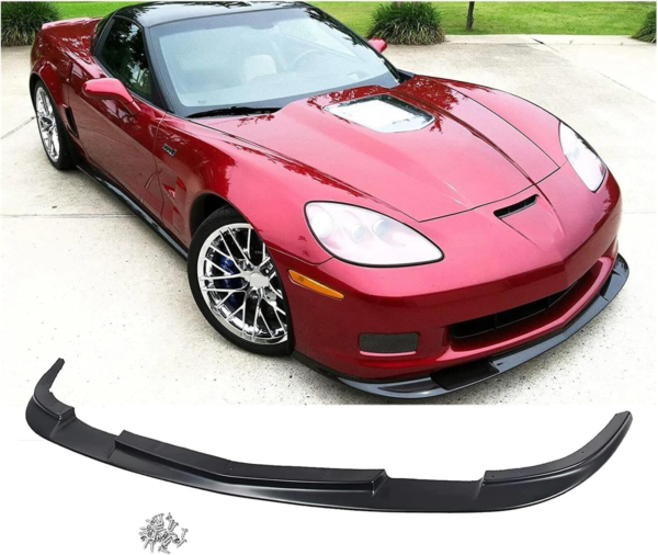 C5 Corvette Front Bumper Lip Splitter Lip Carbon Fiber Style -(Glossy Black) - Image 5