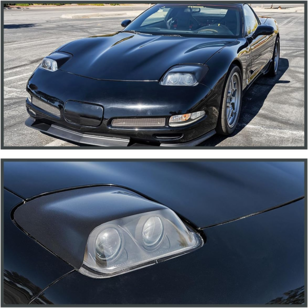 C5 Corvette Spec-D Tuning Black Projector Headlights Head Lamps Left + Right Pair Headlamps Assembly - Image 9