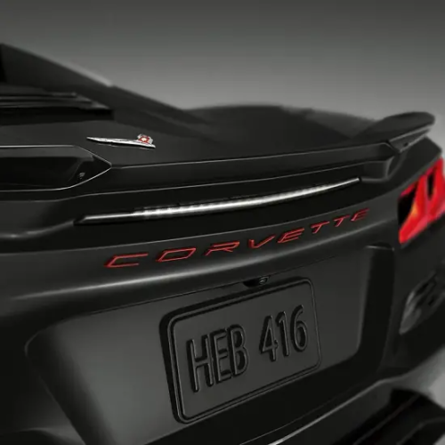 C8 Corvette Z06 | Rear Emblem | Corvette Script | Torch Red