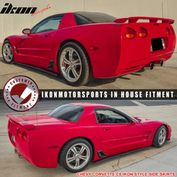 1997-2004 Chevy Corvette C5 IKON Style Side Skirts Carbon Fiber - Image 3