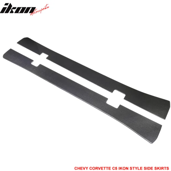 1997-2004 Chevy Corvette C5 IKON Style Side Skirts Carbon Fiber - Image 5