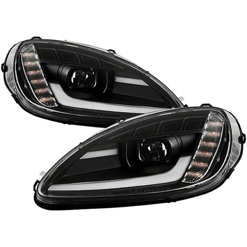 C6 APEX Series High-Power LED Module Headlights; Black Housing; Clear Lens