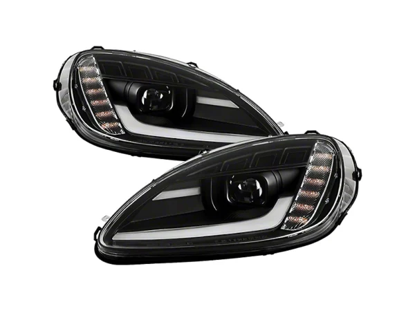 C6 APEX Series High-Power LED Module Headlights; Black Housing; Clear Lens