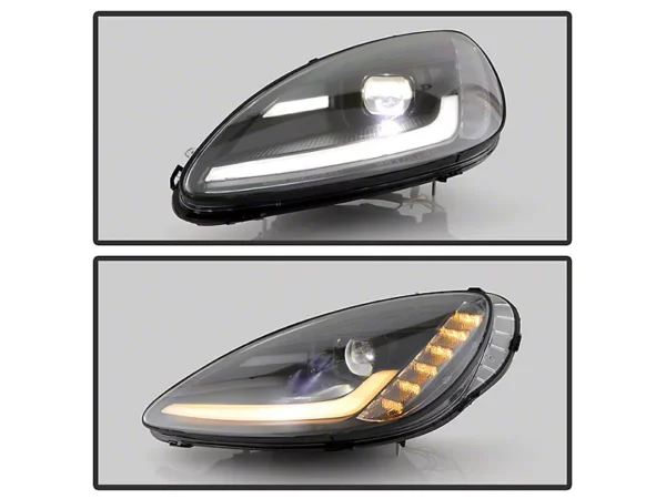 C6 APEX Series High-Power LED Module Headlights; Black Housing; Clear Lens - Image 3