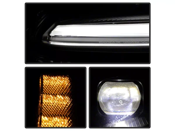 C6 APEX Series High-Power LED Module Headlights; Black Housing; Clear Lens - Image 2