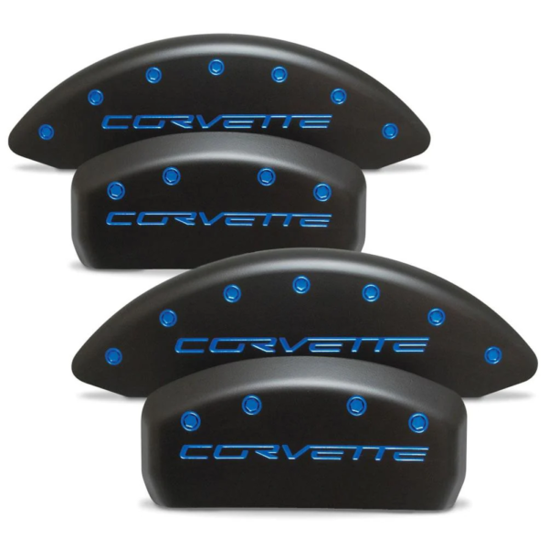 C6 Corvette Brake Caliper Cover Set (4) : 2005-2013 C6 - Stealth Black Series - Custom Color Letters - Image 4