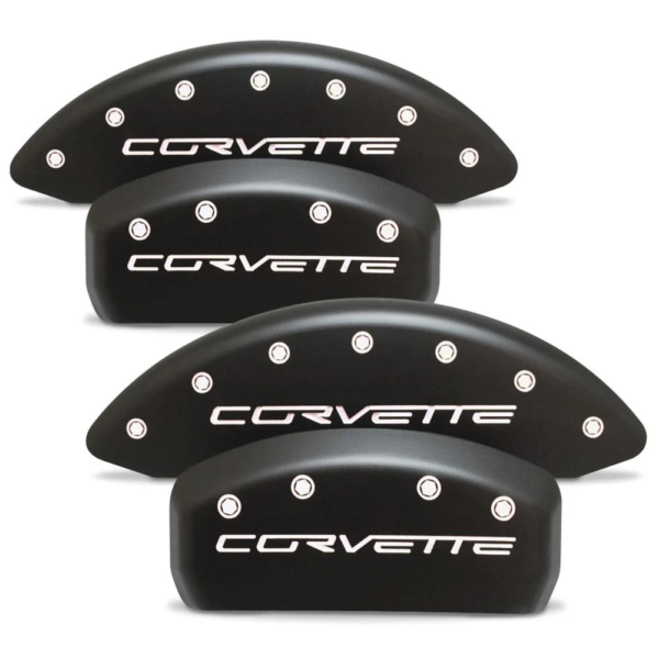 C6 Corvette Brake Caliper Cover Set (4) : 2005-2013 C6 - Stealth Black Series - Custom Color Letters - Image 3