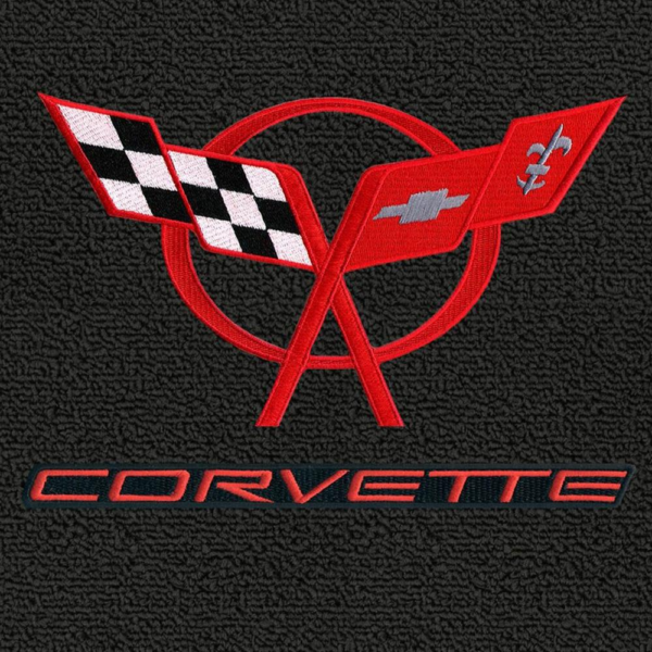 Corvette Lloyds Classic Loop Floor Mats - Double Logo : 1997-04 C5 & Z06 - Image 4