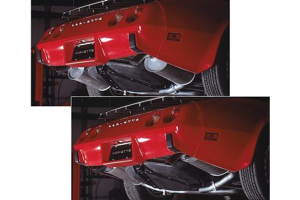 C3 Corvette Exhaust System - Dual-L82 Auto 2 To 2.5 Inch-Low Profile Mufflers - Auto Accessories of America - Image 3