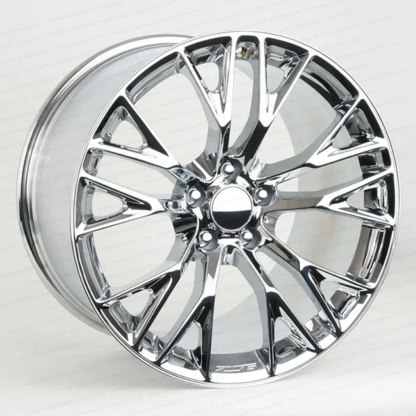 C7 Corvette Z06 Genuine GM Wheels (Set) : Chrome 19x10 / 20x12 - Image 6